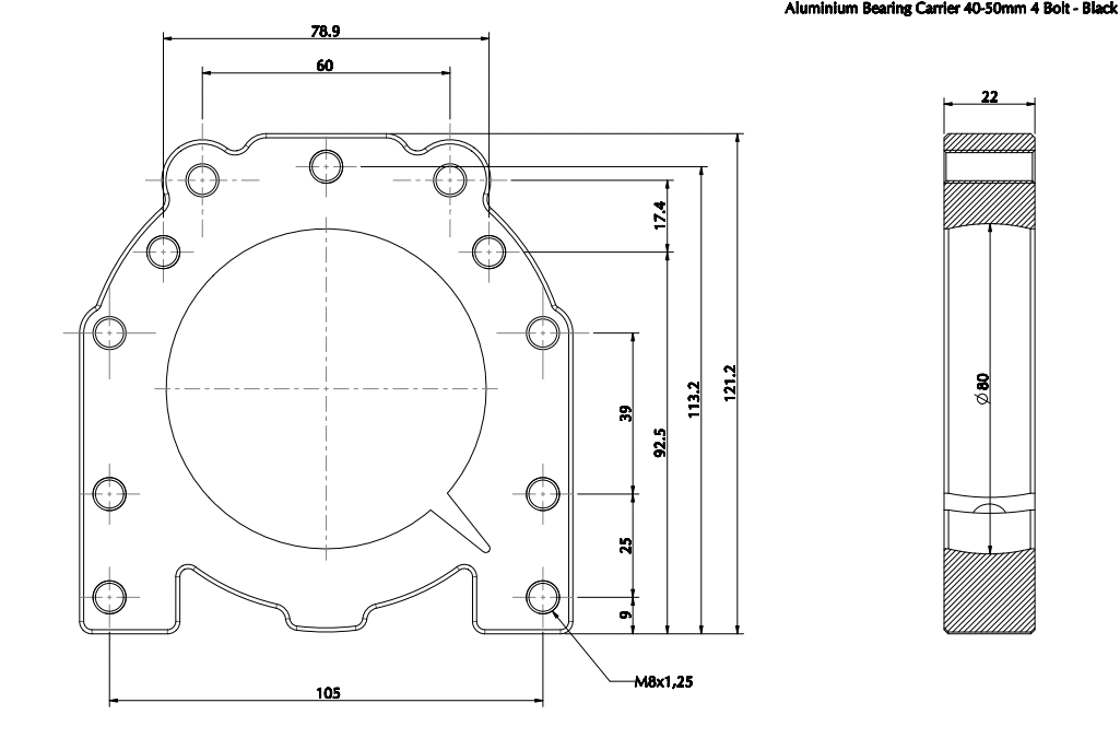 Aluminium achteras lager drager 40mm-50mm Kopen